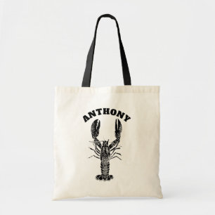 Black Lobster Graphic Personalised Tote Bag
