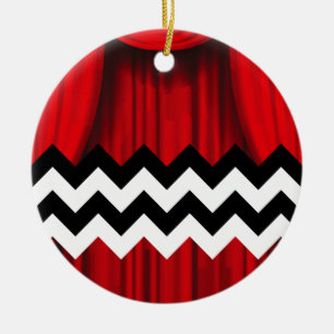 black lodge chevron ceramic tree decoration