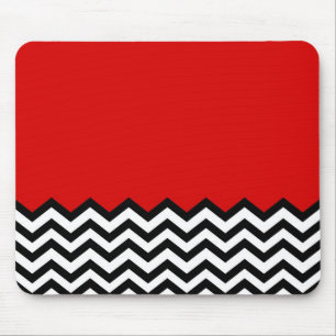 Black Lodge Chevron Red Room Zig Zag Mouse Pad