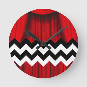 black lodge chevron round clock