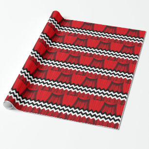 black lodge chevron wrapping paper