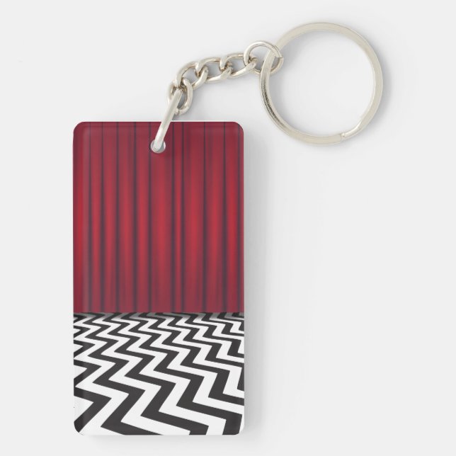 Black Lodge Red Room Double Sided Key Chain (Back)