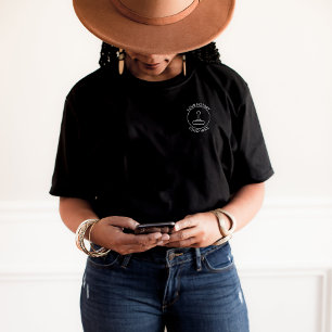 Black Logo Add QR Promotional Company Staff Notary T-Shirt