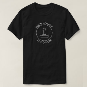 Black Logo Add QR Promotional Notary Company Staff T-Shirt