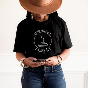 Black Logo Add QR Promotional Notary Company Staff T-Shirt