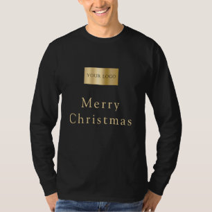 Black Logo Christmas Staff Serving Holiday Cheer T-Shirt