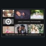 Black Logo Collage Professional Photographer QR Flyer<br><div class="desc">Marketing flyer for a professional photographer personalised with your photos,  logos,  contact information,  custom text,  and QR code. Black photo collage promotional flyer for your small business printed with photos from your portfolio ,  your logo,  and on the back your contact info,  QR code and more.</div>