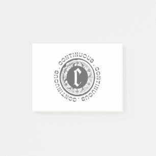 Black logo continues post-it notes