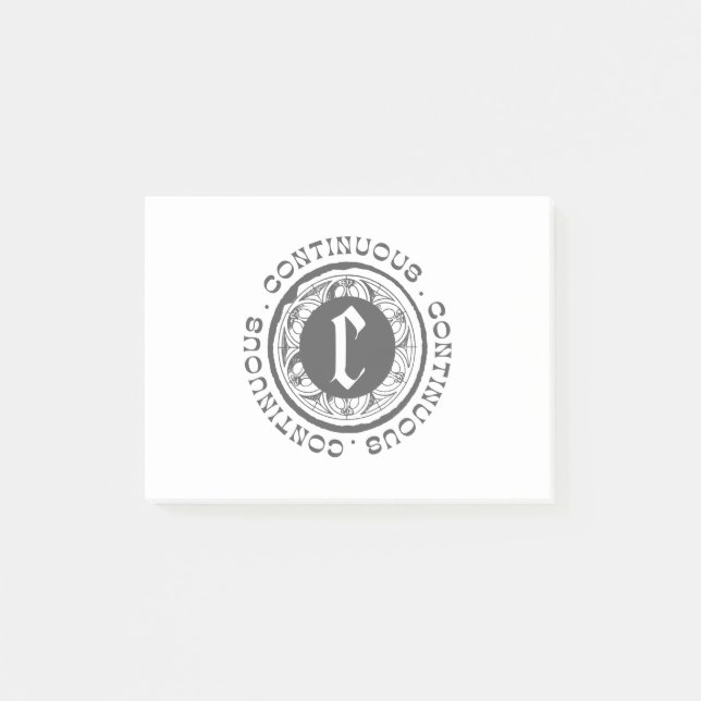 Black logo continues post-it notes (Front)