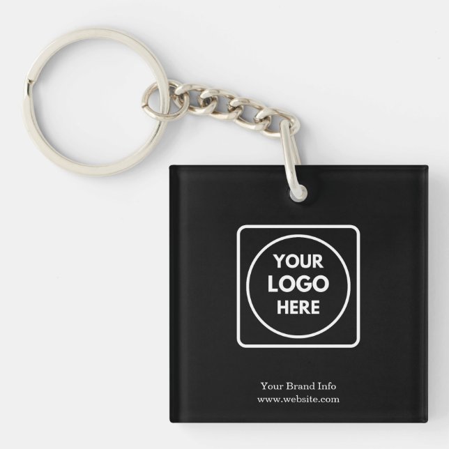 Black Logo Keychain | Custom Business Promotional  (Front)