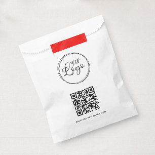 Black Logo Minimalist QR Code Favour Bag