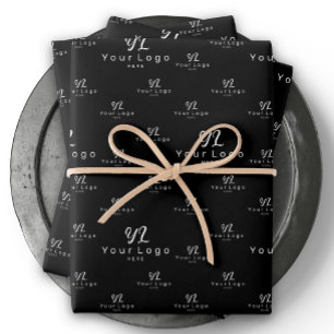 Black Logo pattern Business Brand Simple Company Wrapping Paper Sheet