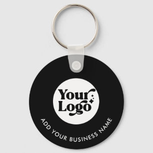 Black Logo QR Code Website Employee Keychain