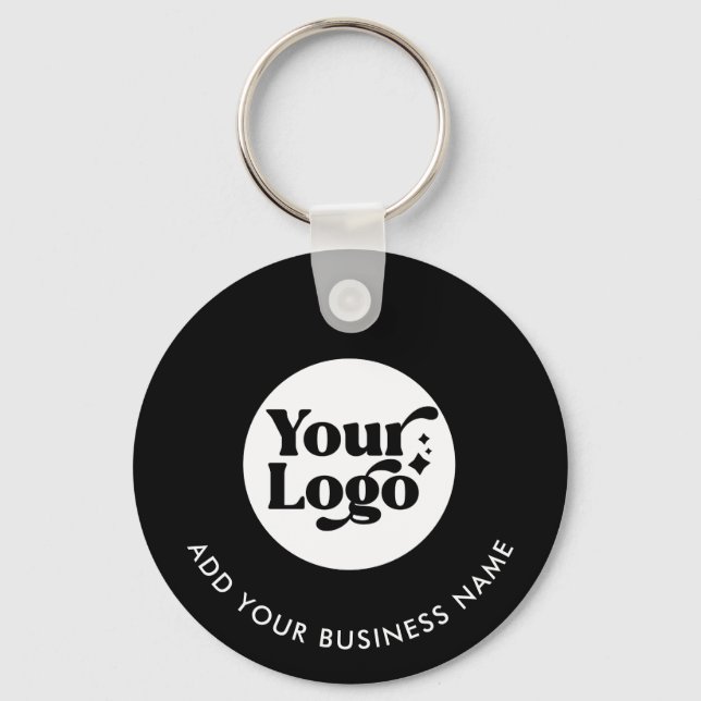 Black Logo QR Code Website Employee Keychain (Front)