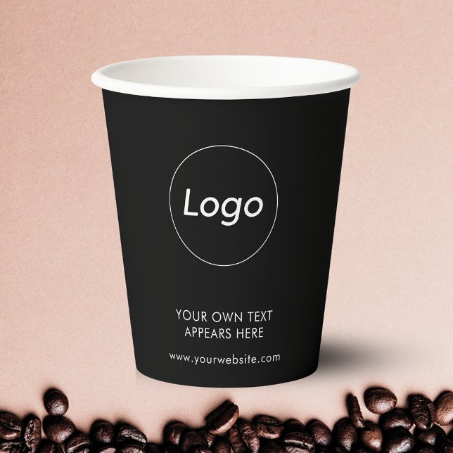 Black Logo Takeaway Coffee Business Paper Cups (Creator Uploaded)