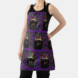 Black Long Haired Dachshund Apron