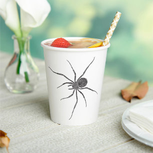 Black Long Leg Spider Creepy Arachnid Paper Cups
