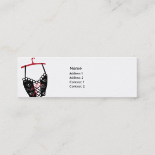 Black Longlinebra - Skinny Mini Business Card