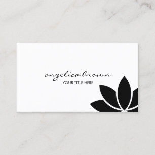Black Lotus Flower Business Card