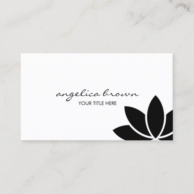 Black Lotus Flower Business Card (Front)
