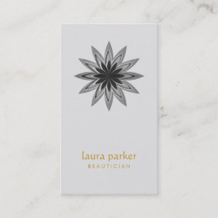 Black Lotus Flower Logo Therapy Yoga Holistic Business Card
