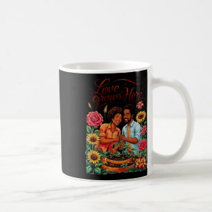 Black Love African American Couple Sketch Valentin Coffee Mug