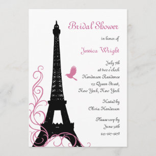 Black Love Birds Bridal Shower Invitation