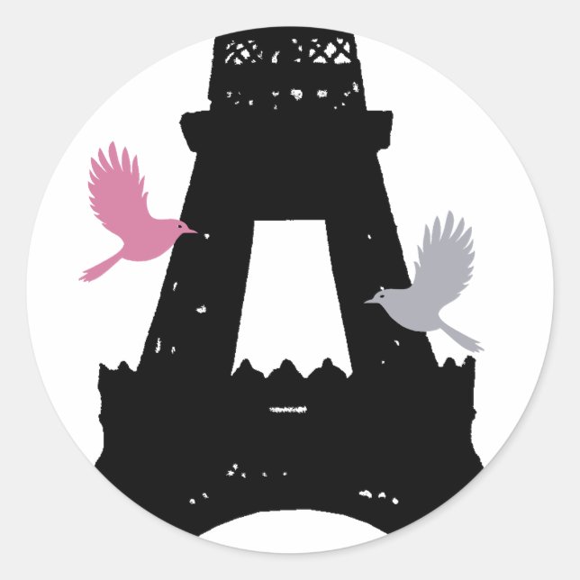 Black Love Birds Sticker (Front)