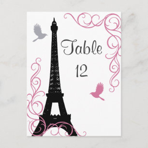 Black Love Birds Table Number Postcard