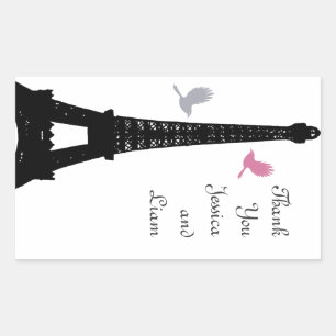 Black Love Birds Thank You Sticker