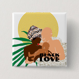 Black Love Brown Love Black Family 15 Cm Square Badge