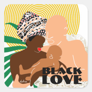 Black Love Brown Love Black Family Square Sticker