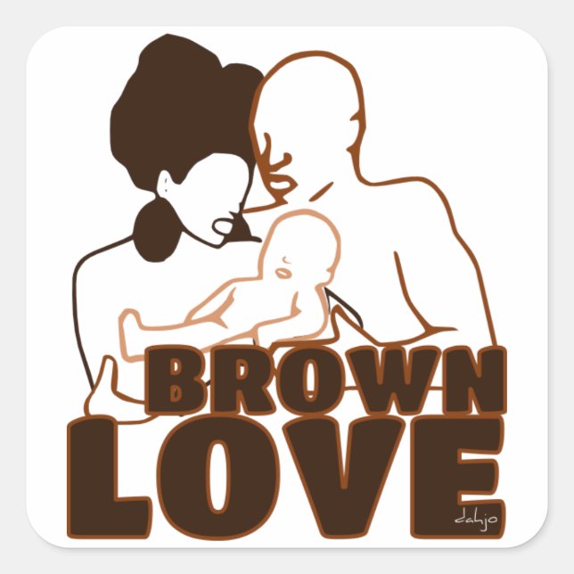 Black Love Brown Love Square Sticker (Front)