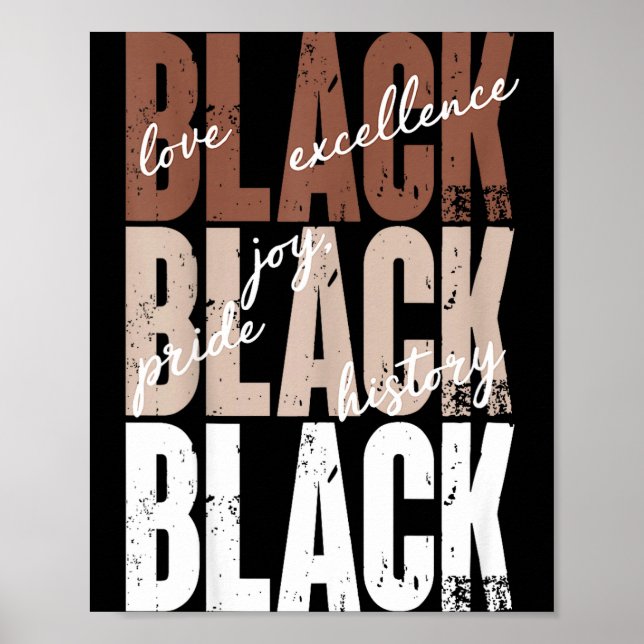 Black Love Excellence Joy Pride Black History Afri Poster (Front)