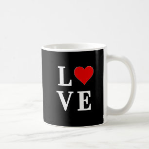 Black LOVE Heart Modern Trendy Coffee Mug