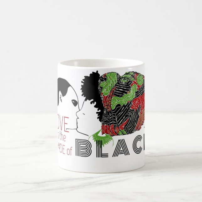 BLACK LOVE in GREEN & RED Coffee Mug (Center)
