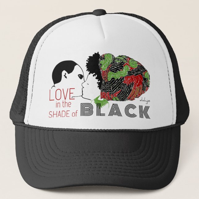 BLACK LOVE in GREEN & RED Trucker Hat (Front)