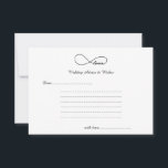 Black Love Infinity Wedding Wishes & Advice Cards<br><div class="desc">Simple,  elegant and classic Black Love Infinity Wedding Wishes & Advice Cards.  Great for weddings,  bridal showers,  wedding rehearsal dinners and wedding anniversaries.  Customise the text to fit your party celebration needs.</div>