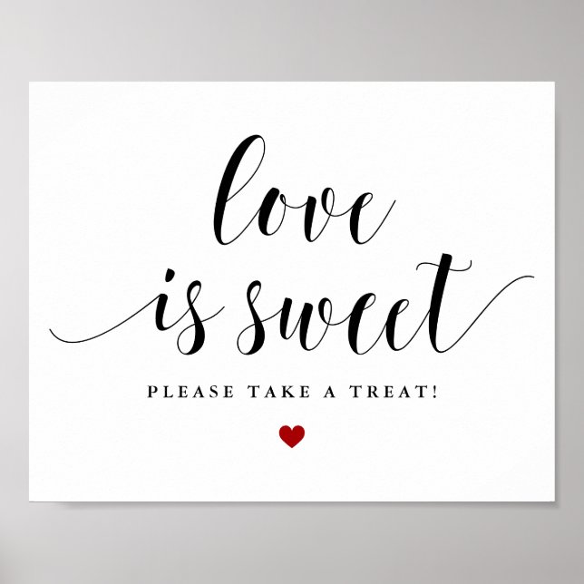 Black Love is Sweet Please Take a Treat Wedding Poster (Front)