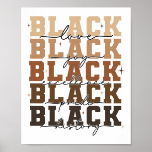 Black Love Joy Excellence Pride History African Gi Poster