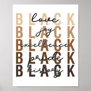 Black Love Joy Excellence Pride History Black Hist Poster