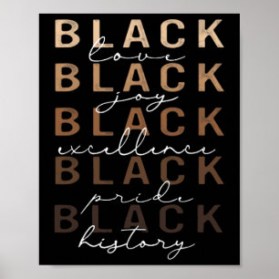 Black Love Joy Excellence Pride History Black Hist Poster