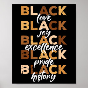 Black Love Joy Excellence Pride History Month Wome Poster