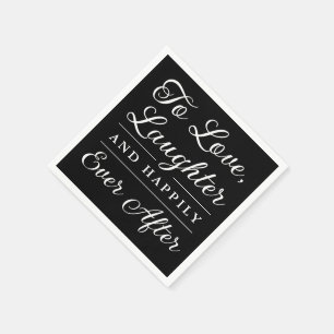 Black Love Laughter And Happily Ever After Wedding Napkin