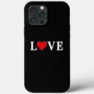 Black LOVE Modern Black and White iPhone 13 Pro Max Case