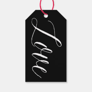 Black Love Script Modern Calligraphy Gift Tag