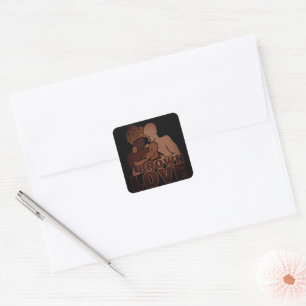 Black Love Square Sticker