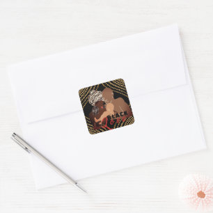 Black Love Square Sticker