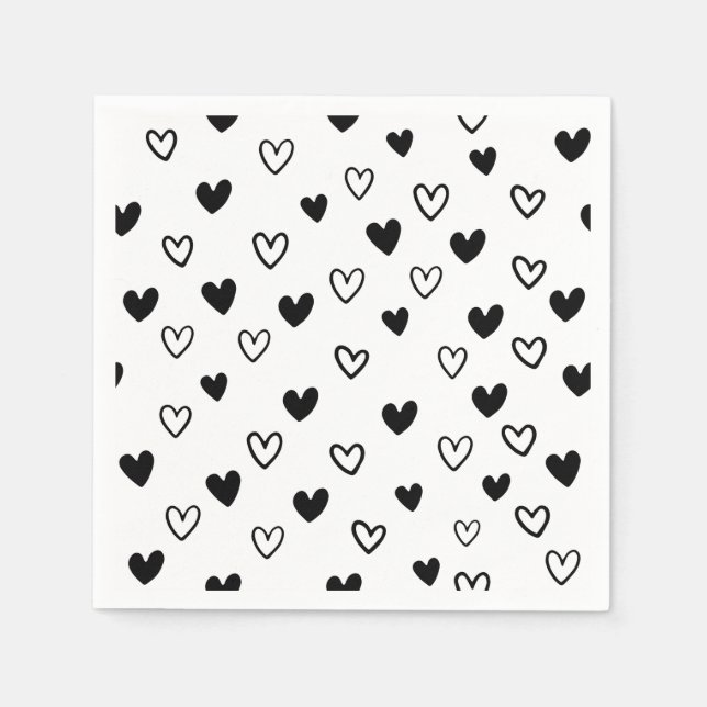 Black Love Valentine Day  Napkin (Front)