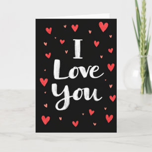 Black Love You Hearts Card